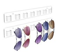 Sunglasses Organizer 2 Pack, Wall Glasses Holder, Acrylic Sunglasses Display, Eyeglass Organizer for Multiple Glasses for Office & Home Decor, Unique Gifts for Husband, Women & Girls, Clear