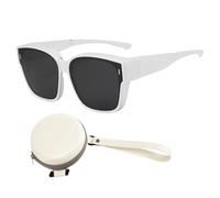 Sunglasses Over Glasses Women, Fit Over Sunglasses, UV Protection Folding Shades With 6.1 X 5.5 Inch Oversized Frame, Anti-glare Lenses With Wide Side Shield, UV400 Protection, For Women And Men