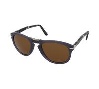 Persol Man PO0714 FOLDING 121733 Sunglasses Acetate Blue Brown Pilot Normal