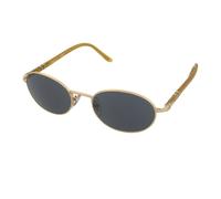 Persol , Blue Lens Gold Frame Sunglasses ,Yellow male, Sizes: 55 MM