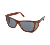 Persol Man PO0009 96/56 Sunglasses Acetate Brown Blue Squared Normal