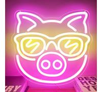 SunGlasses Pig Neon Sign Cute Neon Led Sign for Wall Decor Neon Light Sign Light Up Sign for Bedroom Game Kids Room Bar Club Party Decor Gift