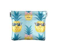 Sunglasses Pineapple Summer Squeeze Coin Purse Pouch Change Holder PU Leather Mini Wallet Coin Pocket for Women Girls Men