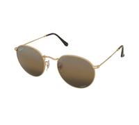 Ray - Ban RB3447 ROUND METAL 001/G5 Man Sunglasses Metal Gold Brown Round Polarized Shaded