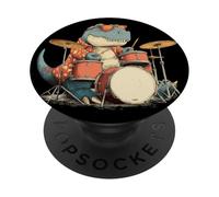 Sunglasses Rockstar Dinosaur with Cool Drums Costume PopSockets Adhesive PopGrip