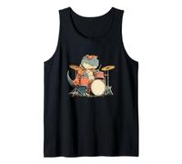 Sunglasses Rockstar Dinosaur with Cool Drums Costume Tank Top