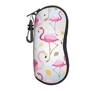 Sunglasses Soft Cases With Belt Clip Portable Glasses Case Bright Pink Flamingos Neoprene Zipper Eyeglass Bag For Women Men