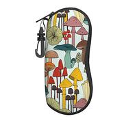 Sunglasses Soft Cases With Belt Clip Portable Glasses Case Diverse And Colorful Mushrooms Neoprene Zipper Eyeglass Bag For Women Men