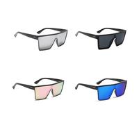 Sunglasses - Sunglasses Mens & Unisex Mens Sunglasses, Oversized Sunglasses for Bold Style, Square Sunglasses with UV400 Protection, Black Silver Blue Smoke Lenses for Outdoor Activities Everyday Wear