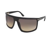 TOM FORD Unisex TOM FORD FT1066 CLINT-02 01B Sunglasses Injected Black Grey Mask Normal Shaded