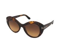 Tom Ford , Havana Oval Sunglasses ,Brown female, Sizes: 52 MM