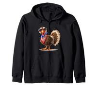 Sunglasses Turkey with Bold Shades for Cool Turkeys Zip Hoodie