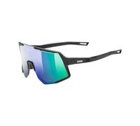 Uvex sequenze - sports glasses for adults - 100% UVA-, B, C protection - contrast enhancing - black matt/mir.green - one size