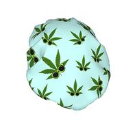 Sunglasses Weeds Shower Cap Waterproof Reusable PEVA Lining Adjustable Elasticized Hair Bath Hat for Women Ladies Spa Salon