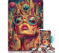 Sunglasses Woman 1000 Pieces Jigsaw Puzzle For Adults Teens,Challenging Game Toys Every Piece Is Unique - Challenging Family Fun Game 50x75cm