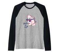Sunglasses Woman Illustration Watercolor Art Gray Raglan Baseball Tee