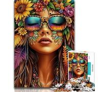 Sunglasses Woman Puzzles 1000 Pieces for Teenagers,Pattern Assembly Fun at Home Activities,Birthday Present,Travel Gifts 50x75cm