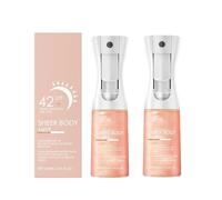 Sunglaze Sheer Body Mist Sunscreen SPF 42, Infused with Shimmering Body Oil, Sheer Face Sunscreen-200ml, Hydrating Mist Moisturizing Spray for All Skin Types, Gives Skin a Glowy Finish (2Pcs)