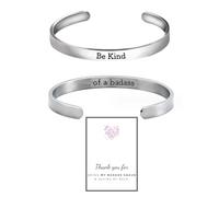 sunglnl Be Kind Of A Badass Bracelet, Inspirational Gold Silver Rose Gold Black Bracelets Engraved Stainless Steel hidden message Bracelet For Women Men Jewelry Gift, M, Stainless Steel, no gemstone
