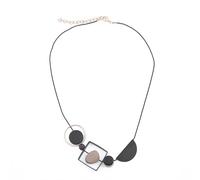 sunglnl Bohemian Necklaces For Women, Gold And Black Hollow Geometry Long Pendant Trendy Statement Necklace Minimalism Style Jewelry Gift, L, Alloy Steel, No Gemstone
