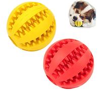 Sunglow 2 Pack Dog Toy Ball,Nontoxic Bite Resistant Teething Toys Balls for Small/Medium/Large Dog and Puppy Cat, Dog Pet Food Treat Feeder Chew Tooth Cleaning Ball Exercise Game IQ Training Ball