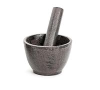 Sungmor Cast Iron Mortar and Pestle, Small Heavy Duty Black Spice Grinder Set, 3" Diameter Mortar and 3.9" Long Pestle, Rustic Useful Kitchen Tools for Grinding Spices, Herbs, Nuts and Pesto