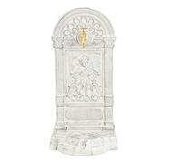 Sungmor Cast Iron Outdoor Water Column with Faucet, Freestanding Decorative Water Fountain Yard Hydrant Retro Tap for Garden Farm Backyard Irrigation Washing, Antique White