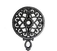 Sungmor Cast Iron Tea Warmer Pot Dish Cups Heater Pot Trivet - Rustic & Graceful Pattern Design with Tealight Holder - Heavy Duty & Decorative Candle Holder Stands for Heat Food Coffee Milk or Tea