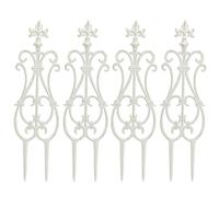 Sungmor Decorative Cast Iron Flower Bed Fence, 28" Tall Vintage Garden Edging Border, 4 Pack Heavy Duty Landscape Picket Fence Panels, Outdoor Plant Support Garden Stake, Victorian Yard Lawn Decor