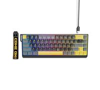 SUNGOGCOME K65 65% Scissor Switch Keyboard - Black/Gray/Yellow Wired, 16.8M RGB Backlit, Quiet for Office & Gaming, Works with Windows/Mac/Linux/Chrome OS (Black, Gray and Yellow Color-Blocked)