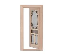 SUNGOOYUE 1:12 Dollhouse DIY Door, Portable Mini Birch Dollhouse Screen Door Model for DIY Accessory