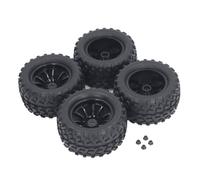 SUNGOOYUE 12mm Six-cant 1/10 High Handle RC Truck and Tires for Axial HSP HPI, 4PCs Universal 10 Hole Black RC Wheel Run for Off-road Driving Enthusiasts