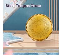 SUNGOOYUE 15-Inch Steel Drum, for Music Education, Yoga, Meditation, and Spirit Recovery, with Soft Bag, 21 Notes C Key (Gold)