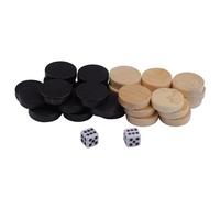SUNGOOYUE 32Pcs Wooden Draughts Checkers, Backgammon Chess Piece Kids Board Game for Learning Camping