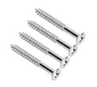 SUNGOOYUE 4 Pcs Neck Plate Mounting Screws, High Strength Silver Metal Guitar Replacement Screws with Long Service Life, for US Standard Series Deluxe Guitars