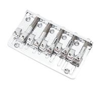 SUNGOOYUE 5 String Bass Bridge, Adjustable Zinc Alloy Saddles, Heavy Duty Cast Base, Improved Stability, with Locking Saddles for 5 String Electric Bass Replacement (Silver)