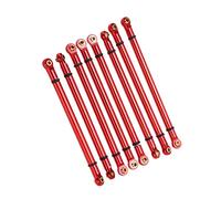 SUNGOOYUE 8pcs Aluminum Alloy Link Rod, CNC Process High Strength Suspension Linkage Set with Fine Workmanship, for Axial SCX10 RC Crawler Car 313 Wheel Base Models (X006R Red)