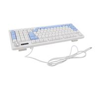 SUNGOOYUE 93 Keys RGB Gaming Keyboard, Wired Ergonomic Design with Multimedia Control Dial and Dynamic Backlight, for Laptop PC Desktop Computer (Blue White)
