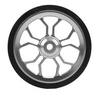 SUNGOOYUE Aluminum Alloy Easy Wheel, CNC Processed Lightweight Folding Bike Accessory with High Performance Bearings, for Easy Pushing and Riding Convenience (Silver)