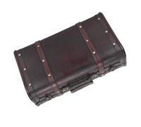 SUNGOOYUE Ancient Decorative Suitcase Nostalgic Wood Cover with Nostalgic Traces for Home Culture