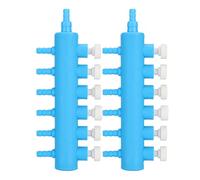 SUNGOOYUE Aquarium Air Pipe Distributor Easy to Use 2PCs Oxygen Pump Adapter for Fish Tank 4 Paths Blue and White (One minute six)