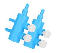 SUNGOOYUE Aquarium Air Pipe Distributor Easy to Use 2PCs Oxygen Pump Adapter for Fish Tank 4 Paths Blue and White (One To Two)