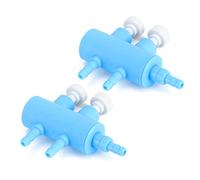 SUNGOOYUE Aquarium Air Splitter Valve Plastic Air Control Lever 3 Way 2PCS Fish Tank Oxygen Distributor with 4mm Outlets and 4mm 8mm Inlet for Aquarium Pump Use (2 heads, 2 pieces sold)