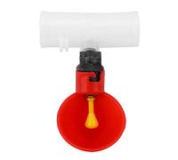 SUNGOOYUE Automatic Chicken Drinker Cups 10Pcs Plastic Poultry Waterer Cups Gravity Fed Drinking Dispenser Easy Install Anti Design for Chickens Ducks Quail Pigeons (6-point three-way red bowl)