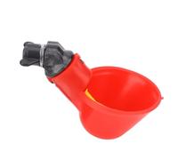 SUNGOOYUE Automatic Chicken Drinker Cups 10Pcs Plastic Poultry Waterer Cups Gravity Fed Drinking Dispenser Easy Install Anti Design for Chickens Ducks Quail Pigeons (Threaded small red bowl)