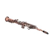 SUNGOOYUE Bb Soprano Saxophone, Straight Red Copper Sax Sturdy Wear Resistant Professional Tuned Noiseless Sound, with Carrying Bag Shoulder Strap, for Practice Performance Grade Exams