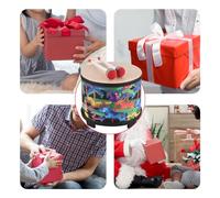 SUNGOOYUE Birch Wood Drum 8-inch Performer Drum with 2 Drumsticks, Fiber Surface for Musical with Mallets, for Christmas Drumming Toy