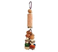 SUNGOOYUE Bird Chew Toy, Corn Cob and Wood Blocks Chewing Toy, Edible Nibbling Materials, Boredom Relief, Hanging Cage for Budgerigars Lovebirds Cockatiels (Carambola Model)