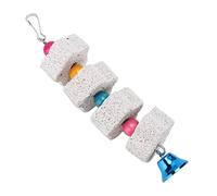 SUNGOOYUE Bird Chewing Toys, Beak Grinding Stone Hamster Chewing Mineral Stone with Ring for Parrots Hamsters Gerbils Small Animals