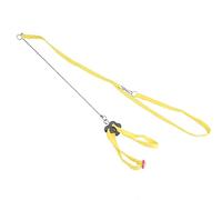 SUNGOOYUE Bird Harness and Leash Fiber Adjustable Flying Leash 0.8 X 120cm Anti Bite Training Rope Washable Reusable for Outdoor Use Budgies Parakeets Cockatiels (Yellow)